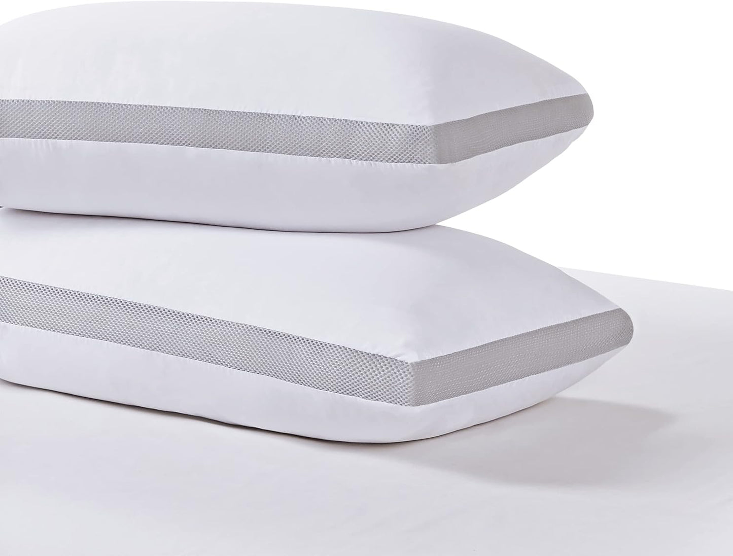 Bamboo Cooling Pillows Twin Pack Luxury Plush Down-Like Microfibre Ultra Soft, Comfy & Breathable Standard