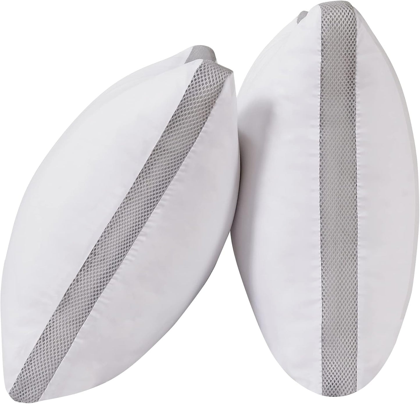 Bamboo Cooling Pillows Twin Pack Luxury Plush Down-Like Microfibre Ultra Soft, Comfy & Breathable Standard