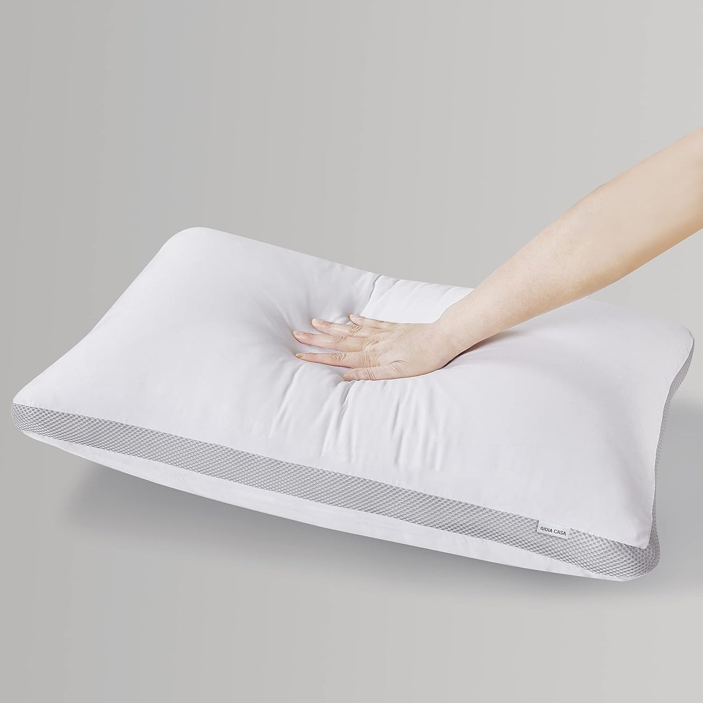 Bamboo Cooling Pillows Twin Pack Luxury Plush Down-Like Microfibre Ultra Soft, Comfy & Breathable Standard