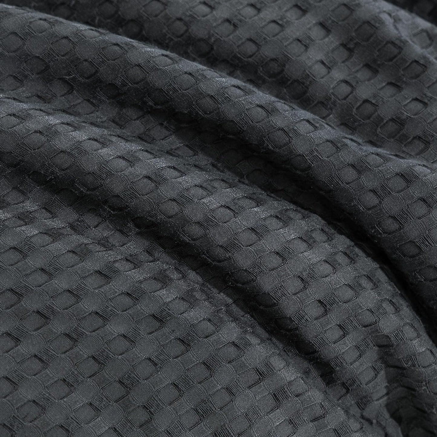 Quilt Cover Set 100% Premium Waffle Microfibre (3Pcs) - Dark Grey - Double