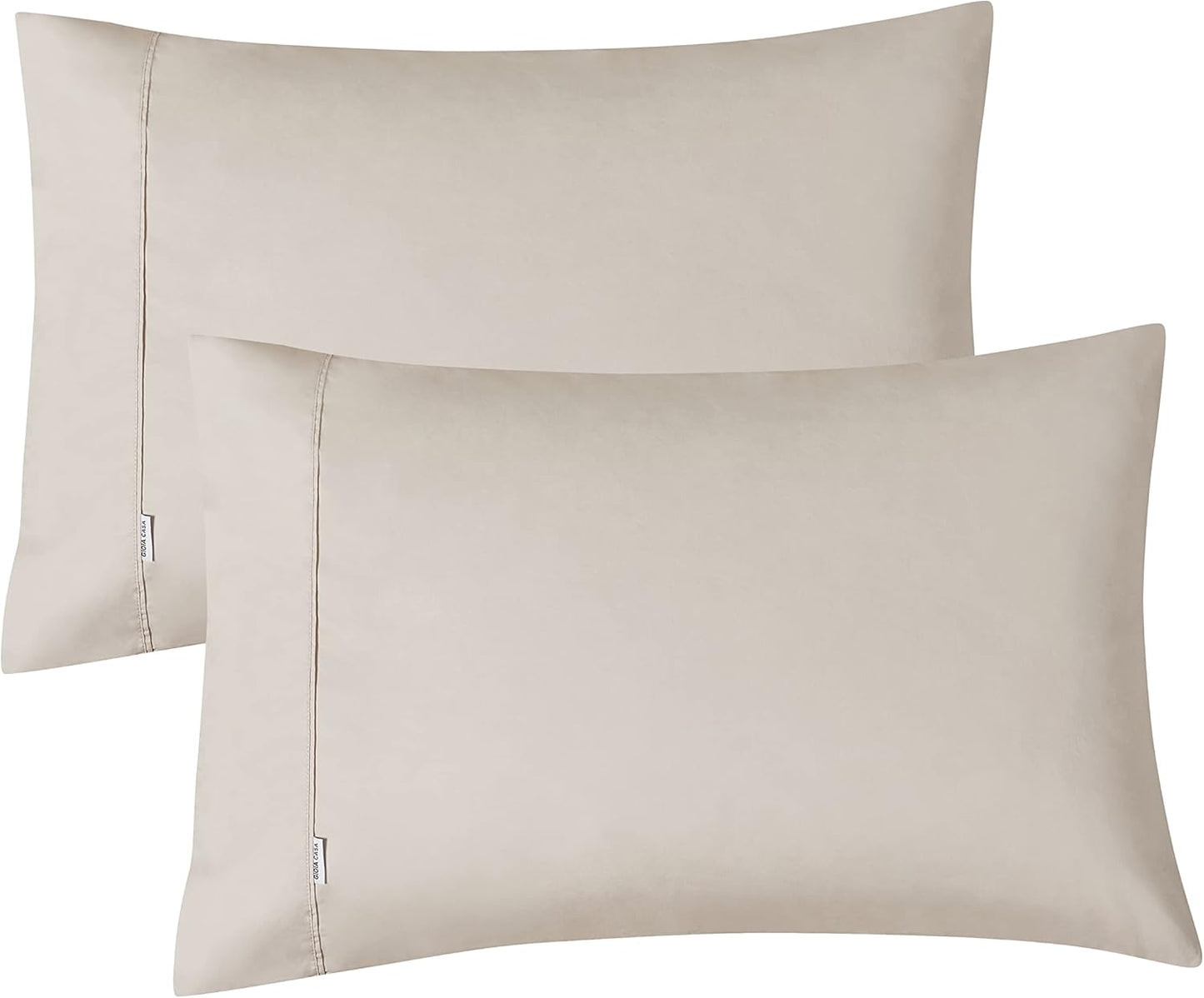 Vintage Washed 100% Cotton Sheet Set with 2 Pillowcases - Natural - Double