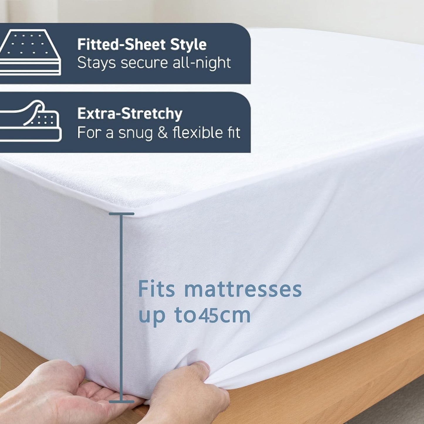 Luxurious Microfibre Terry Toweling Mattress Protector - Queen