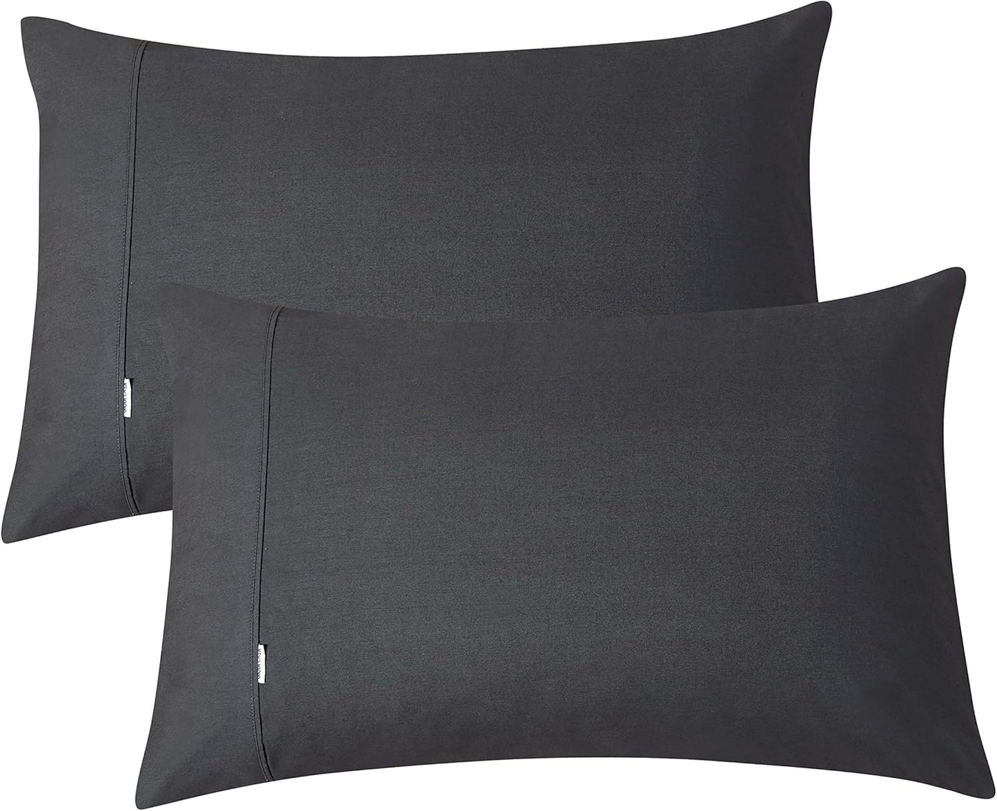 Vintage Washed 100% Cotton Sheet Set with 2 Pillowcases - Charcoal - Queen