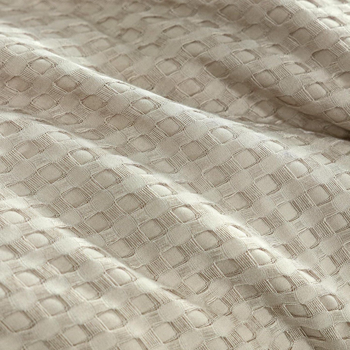 100% Premium Waffle Microfibre Quilt Cover Set (3Pcs) - Beige - King