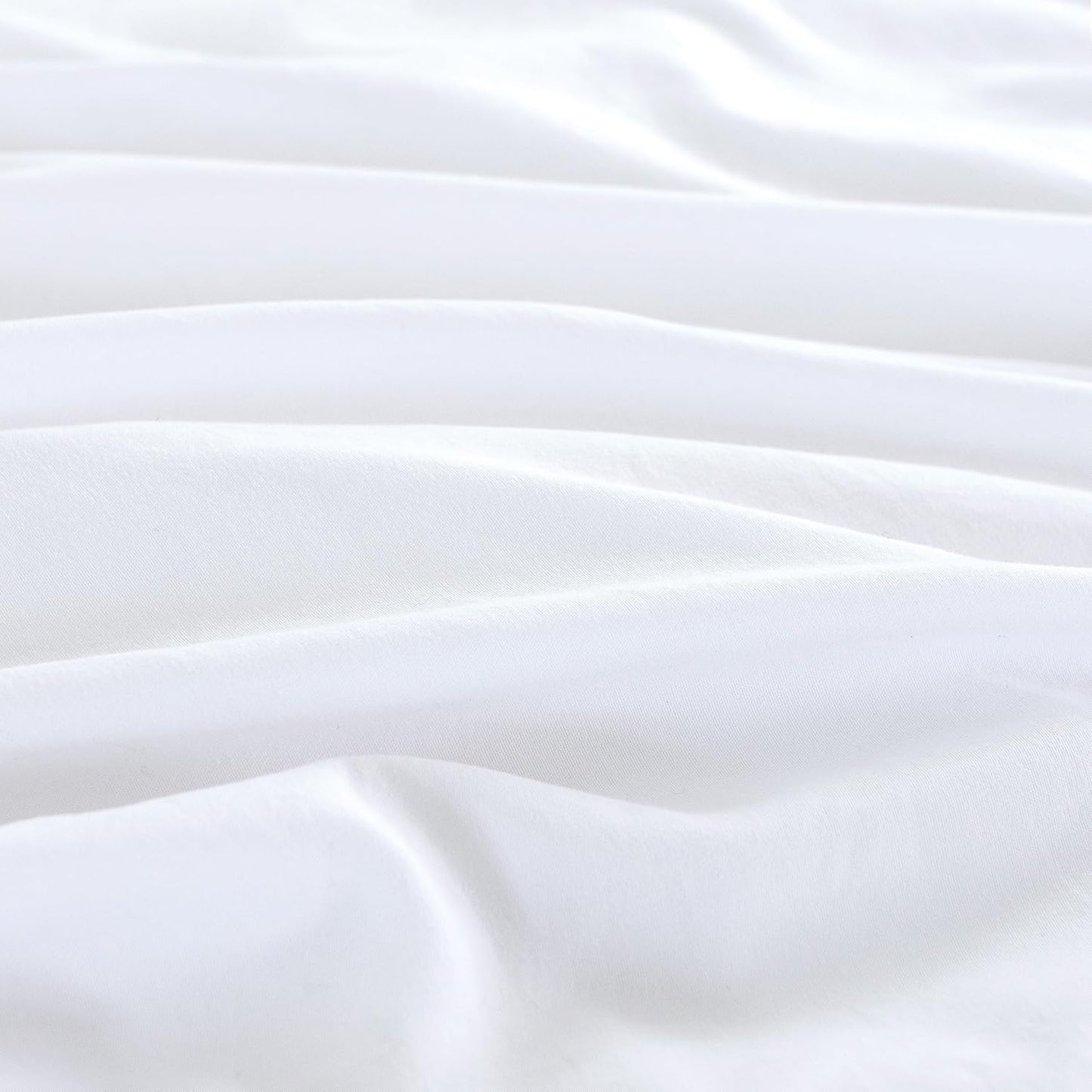 Vintage Washed Microfibre Quilt Cover Set (3Pcs) - White - King Size