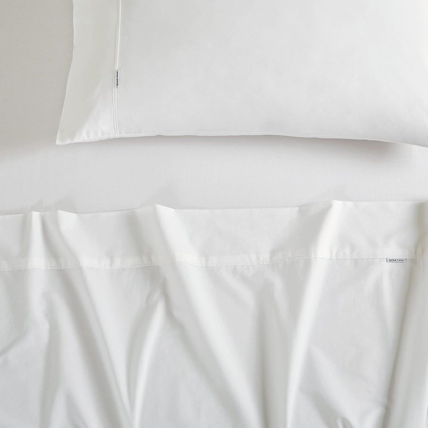 Vintage Washed 100% Cotton Sheet Set with 2 Pillowcases - White - King Size