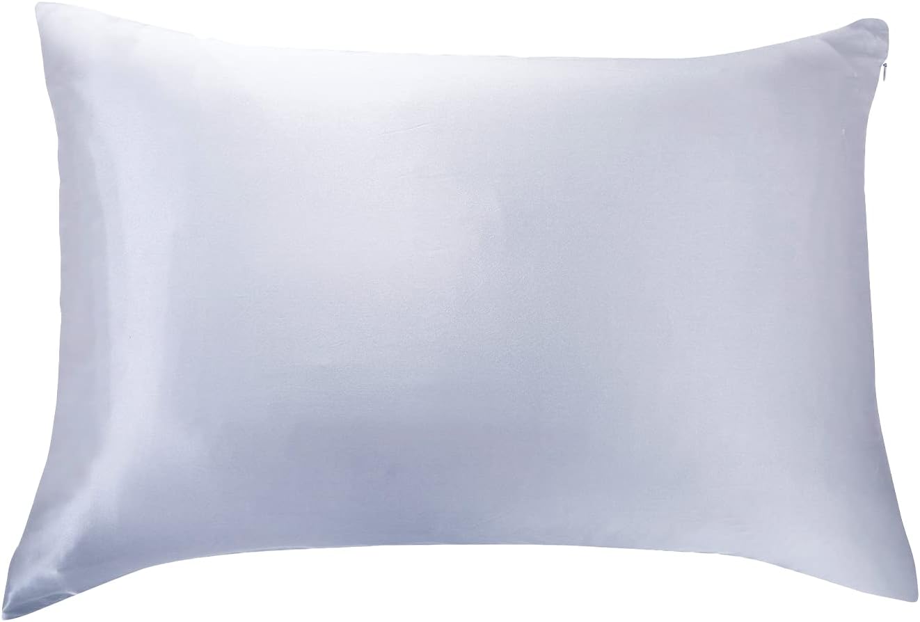 Luxury Pillowcase - 100% Pure Mulberry Silk on Both Sides - Silver