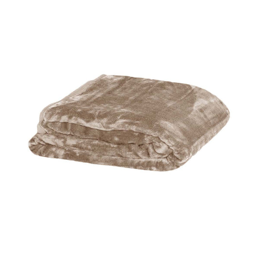Blanket Faux Mink Soft Plain Latte Queen