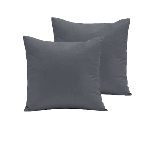 Pair of  280TC Polyester Cotton European Pillowcases Charcoal