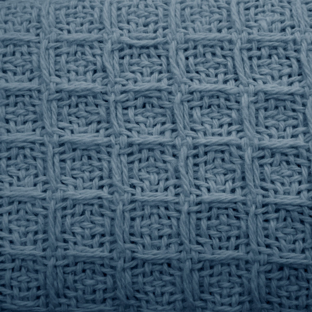 Cotton Waffle Blanket Dusk Blue Queen