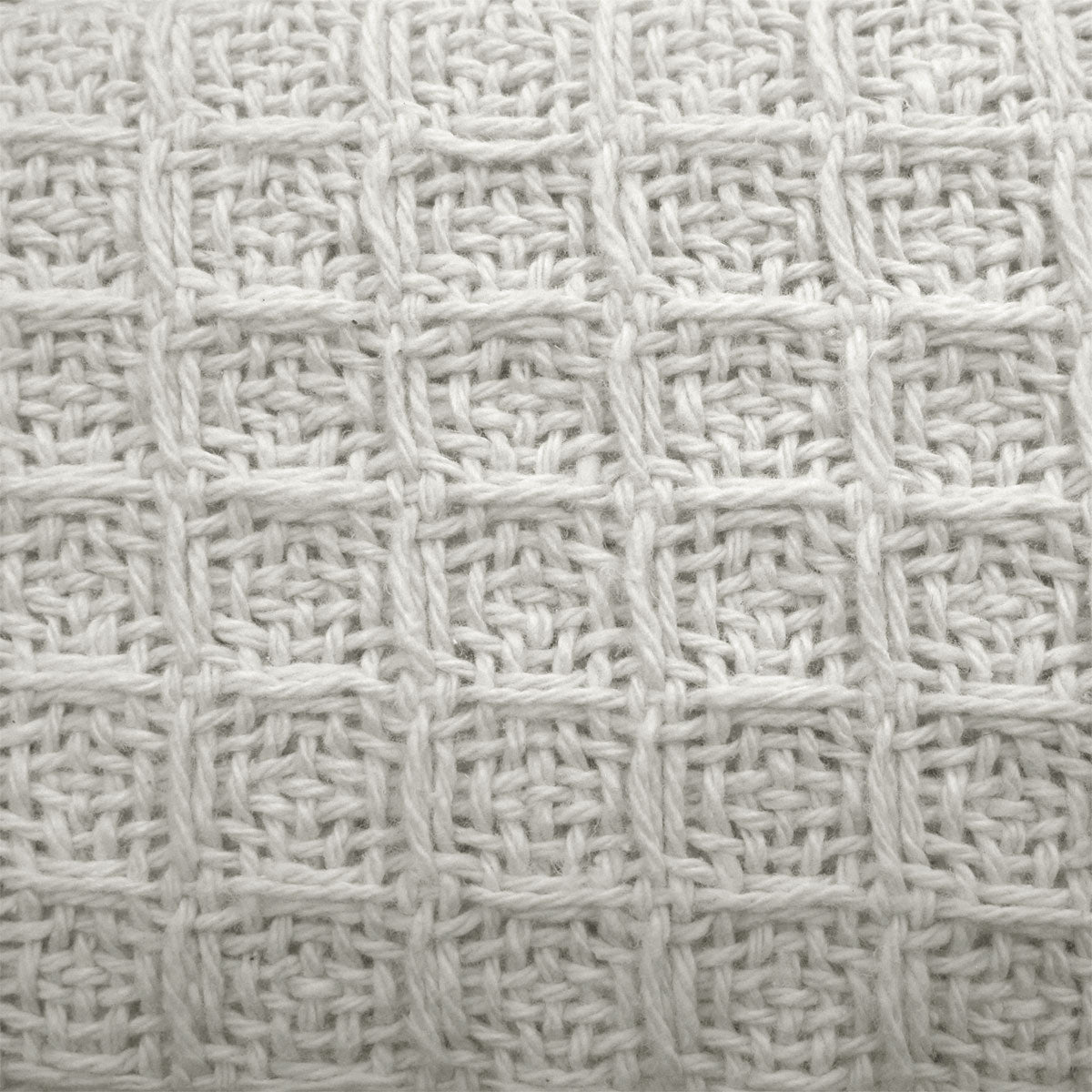 Cotton Waffle Blanket White Queen