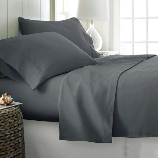 Cotton Sateen Sheet Set 400TC King Grey - Artex
