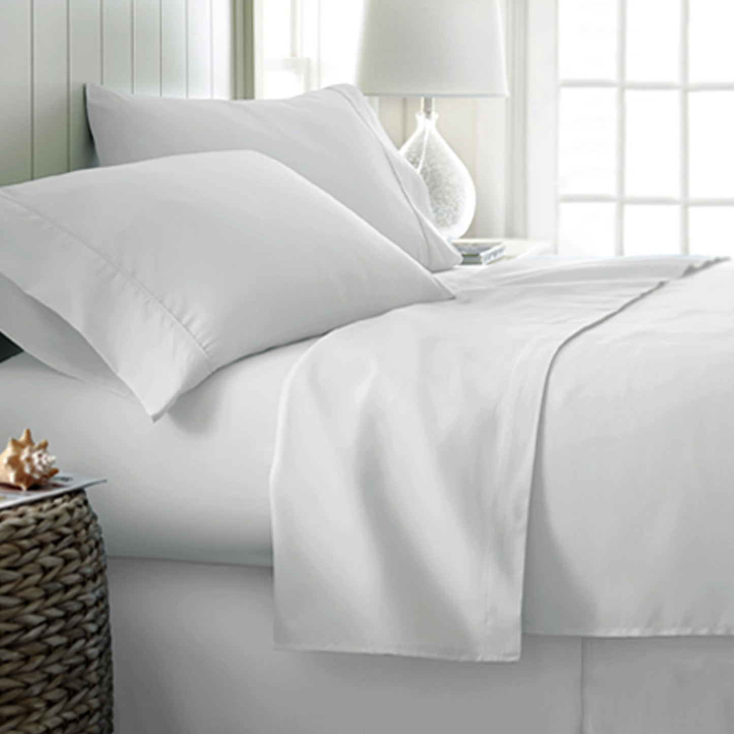 Cotton Sateen Sheet Set 400TC Queen White - Artex