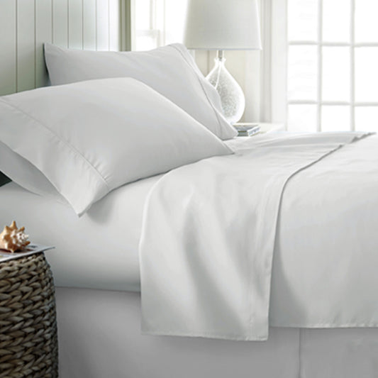 Cotton Sateen Sheet Set 400TC Queen White - Artex