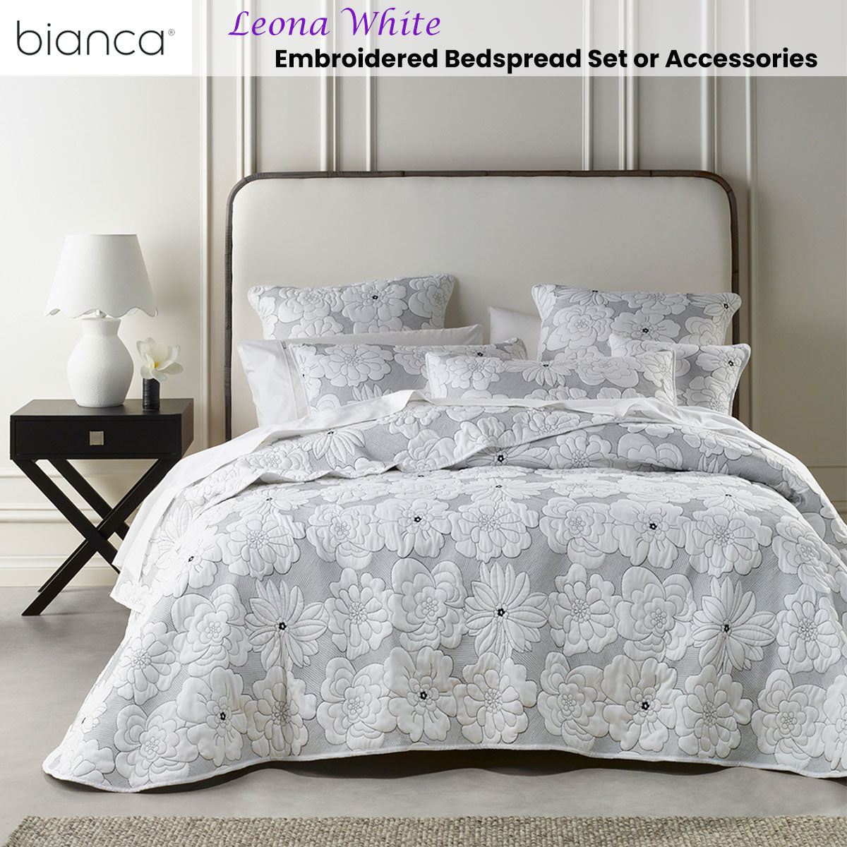 Leona White 4 Pcs Bedspread Set Queen