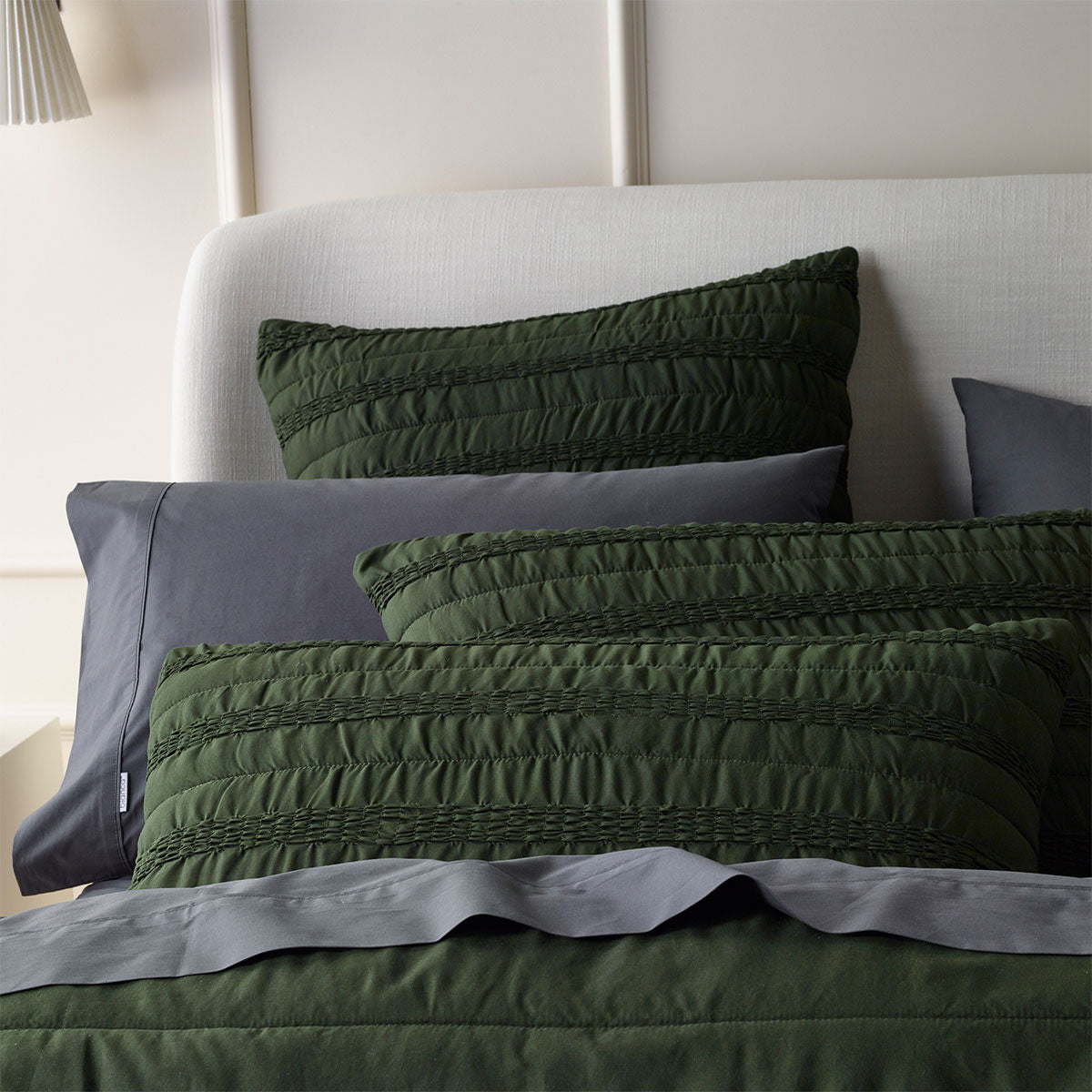 Vienna Green Textured Bedspread Set Double