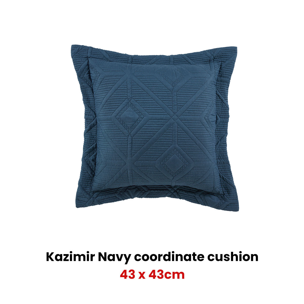 Kazimir Navy Square Filled Cushion