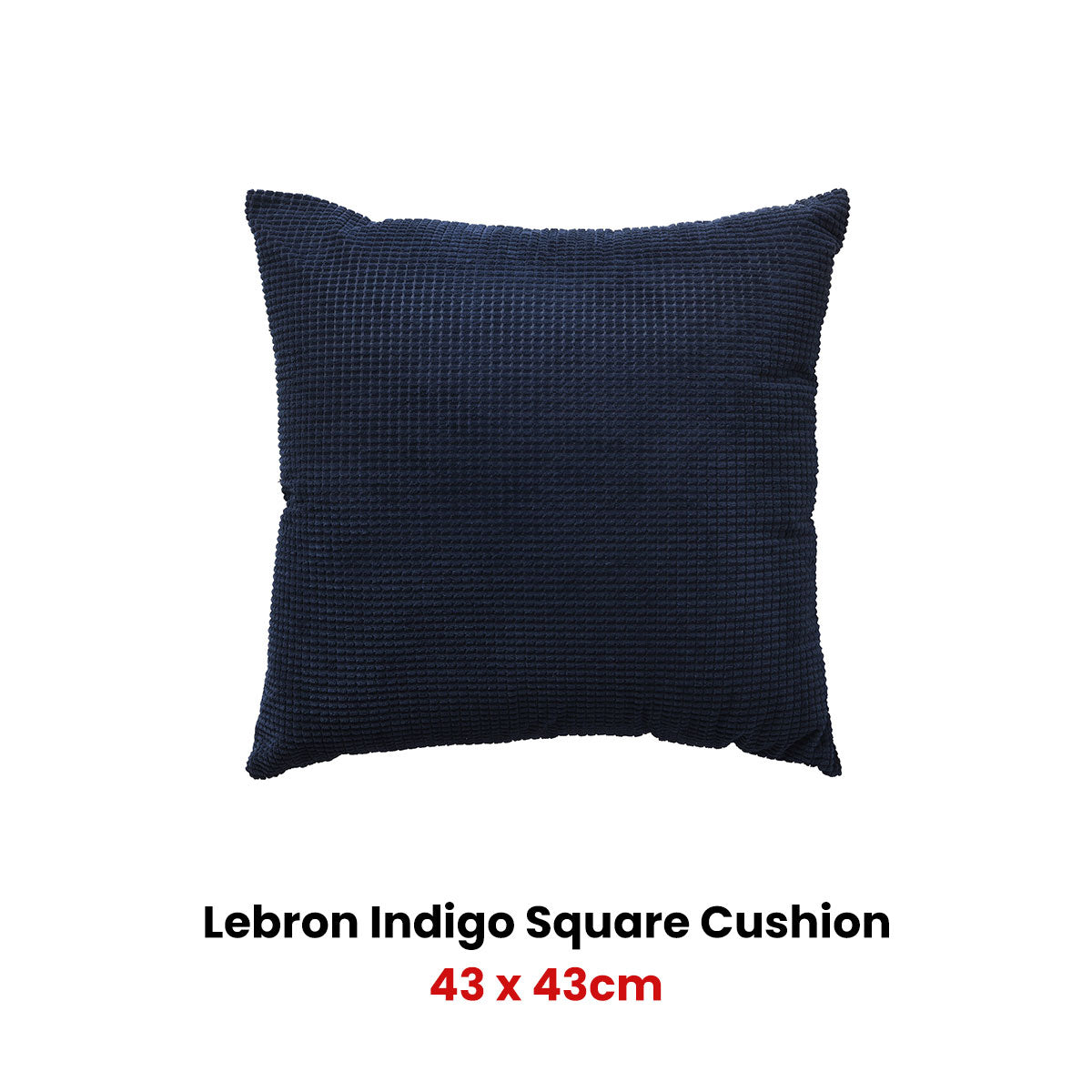 Lebron Indigo Jacquard Square Filled Cushion