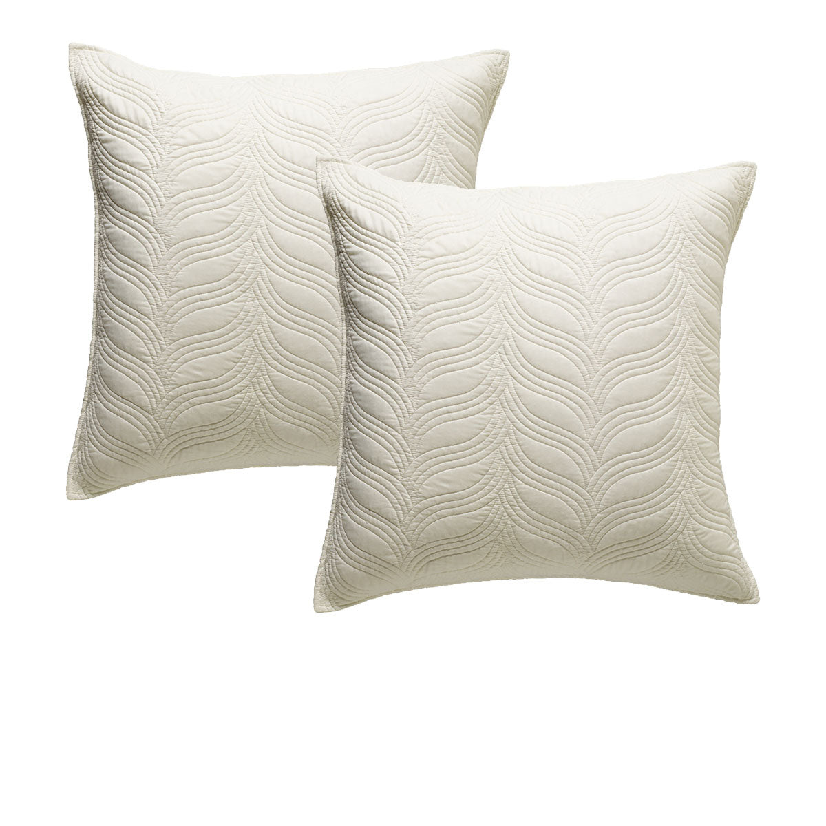 Bianca Pair of Kamala Cream European Pillowcases