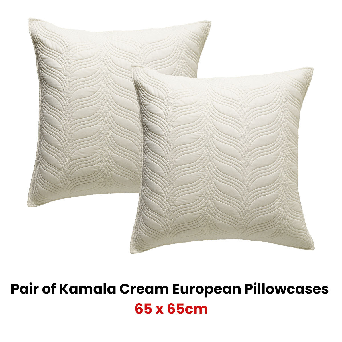 Pair of Kamala Cream European Pillowcases