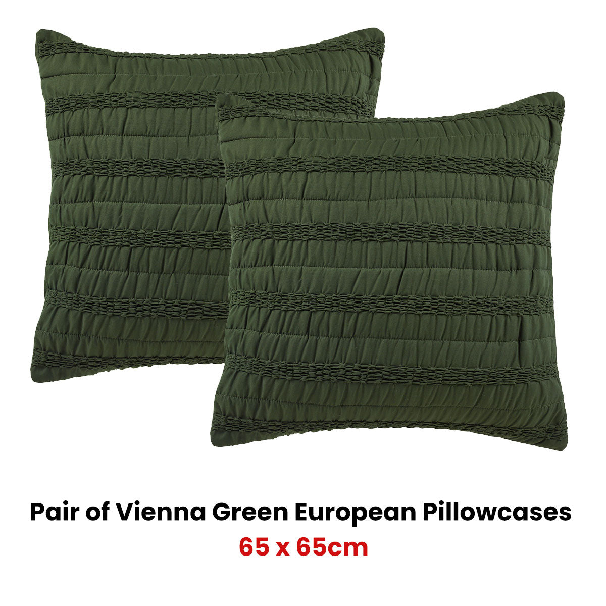 Pair of Vienna Green European Pillowcases