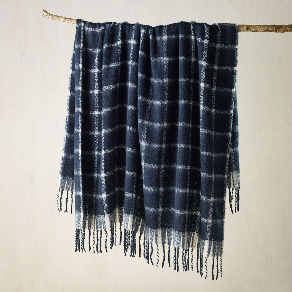 Bianca Maldon Faux Mohair Large Throw Rug 150 x 220 cm Indigo