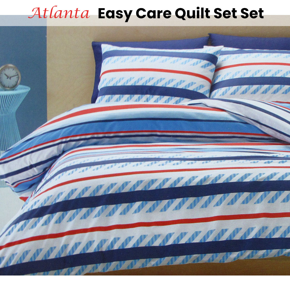 Quilt Cover Set Belmondo Atlanta Striped Easy Care King