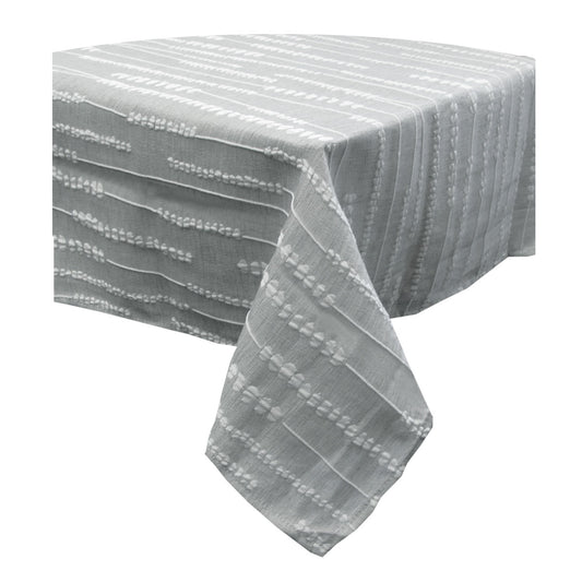 Tablecloth Jacquard Polyester Perline Grey 180 x 350 cm