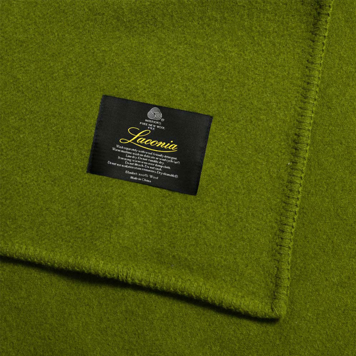 Wool Blanket Double 400GSM Premium Australian Pure - Moss Green Laconia