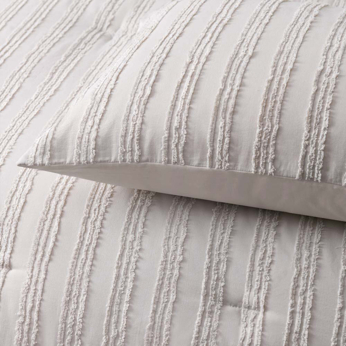 Vintage Design Homewares Reflections Natural 3 Piece Comforter Set - King