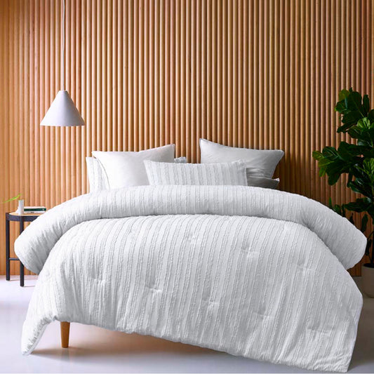 Vintage Design Homewares Reflections White 3 Piece Comforter Set - King