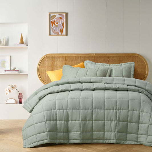 Coverlet Set Queen Vintage Design Homewares Sage French