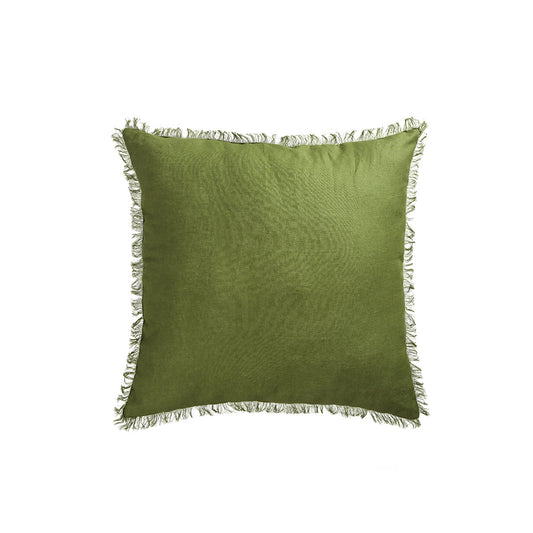 Vintage Design Homewares Olive French Linen Filled Cushion Square - 55cm x 55cm