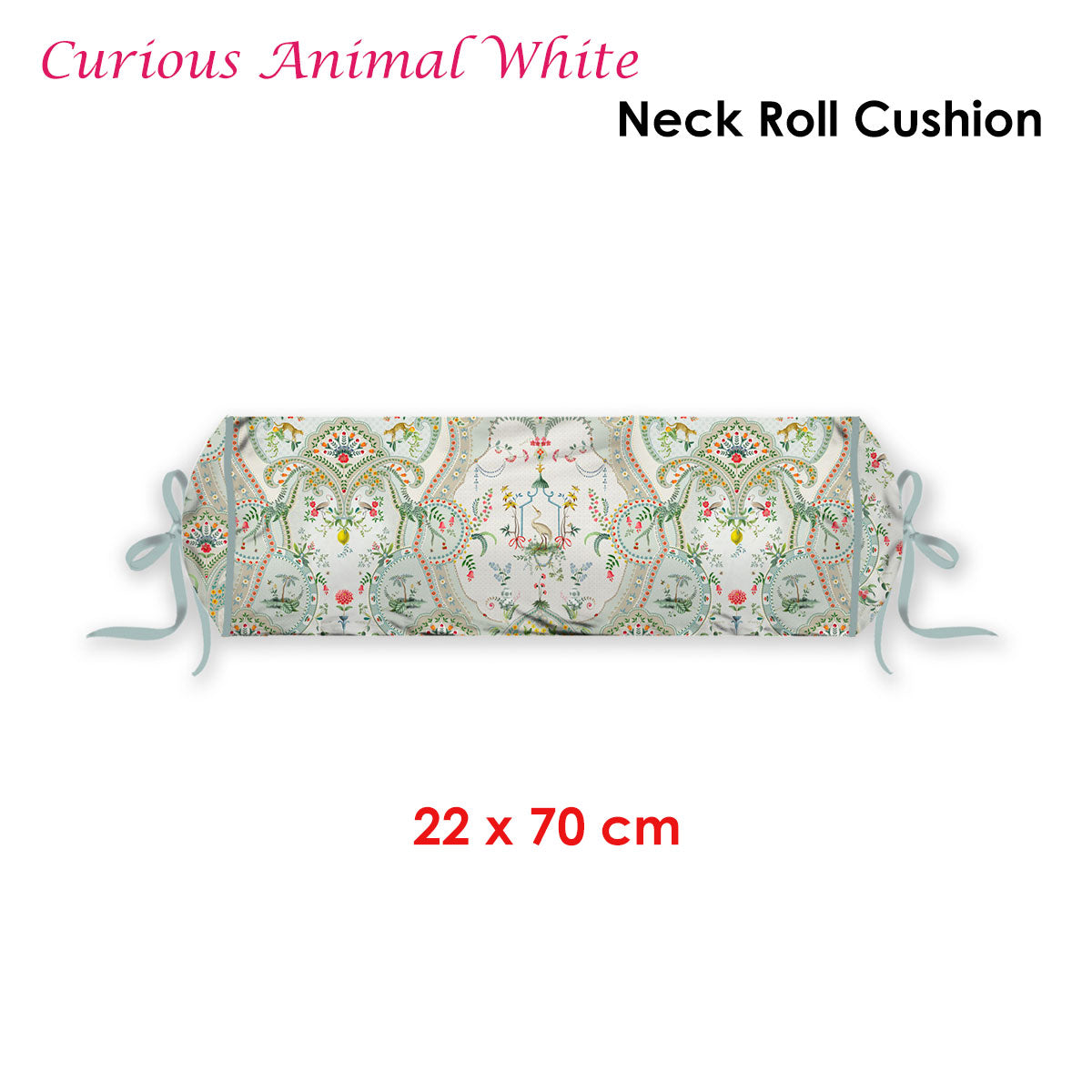 Neck Roll Cushion PIP Studio Curious Animal - White
