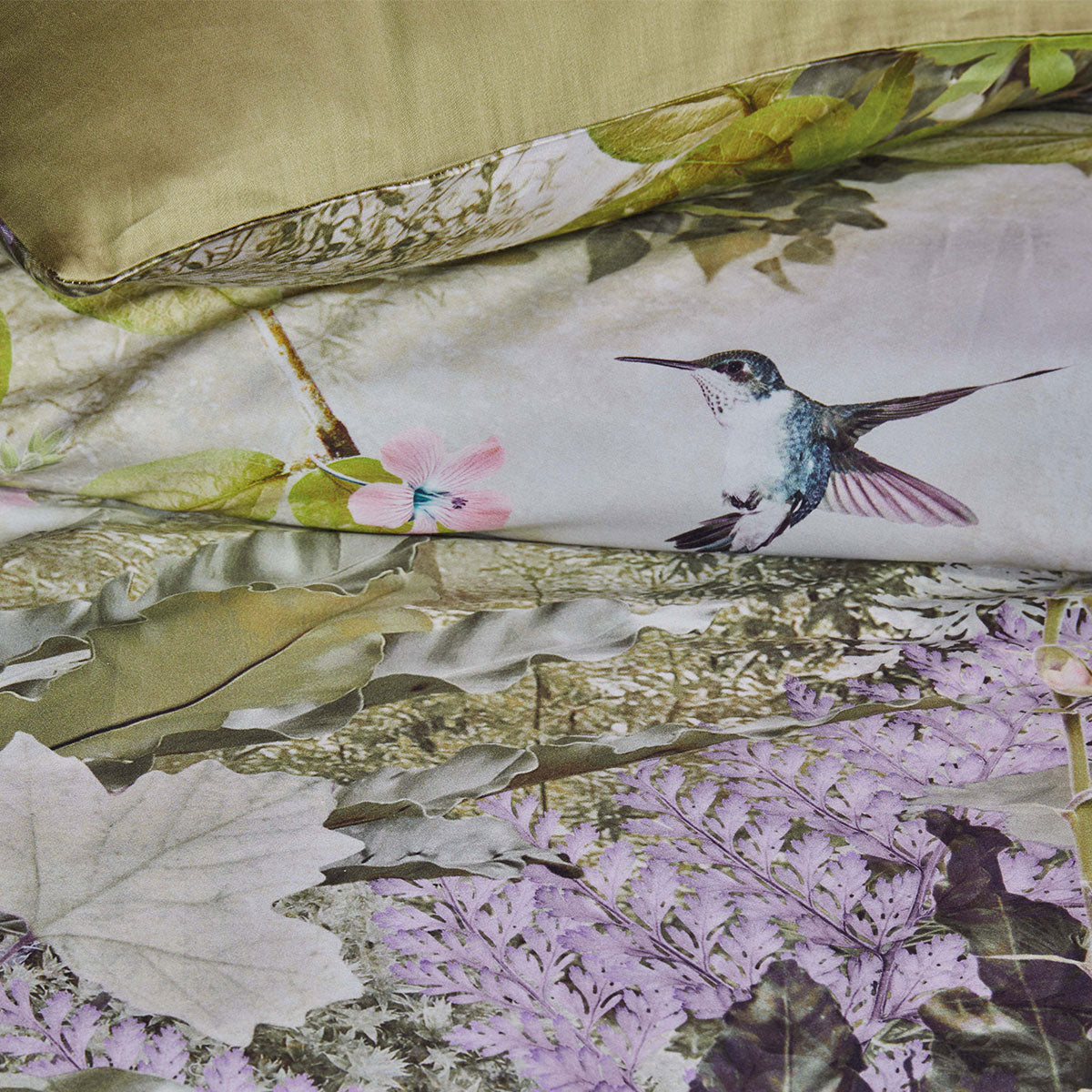 Quilt Cover Set Bedding House Charming Green Cotton Sateen - Queen