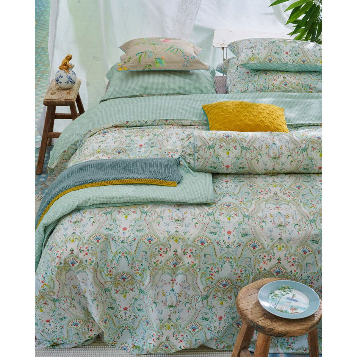 Quilt Cover Set PIP Studio Curious Animals White Cotton - Queen