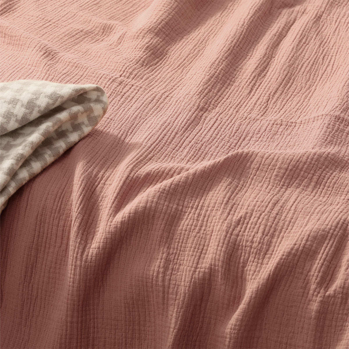 Quilt Cover Set Vintage Design Homewares Hugo Clay Cotton Gauze - King