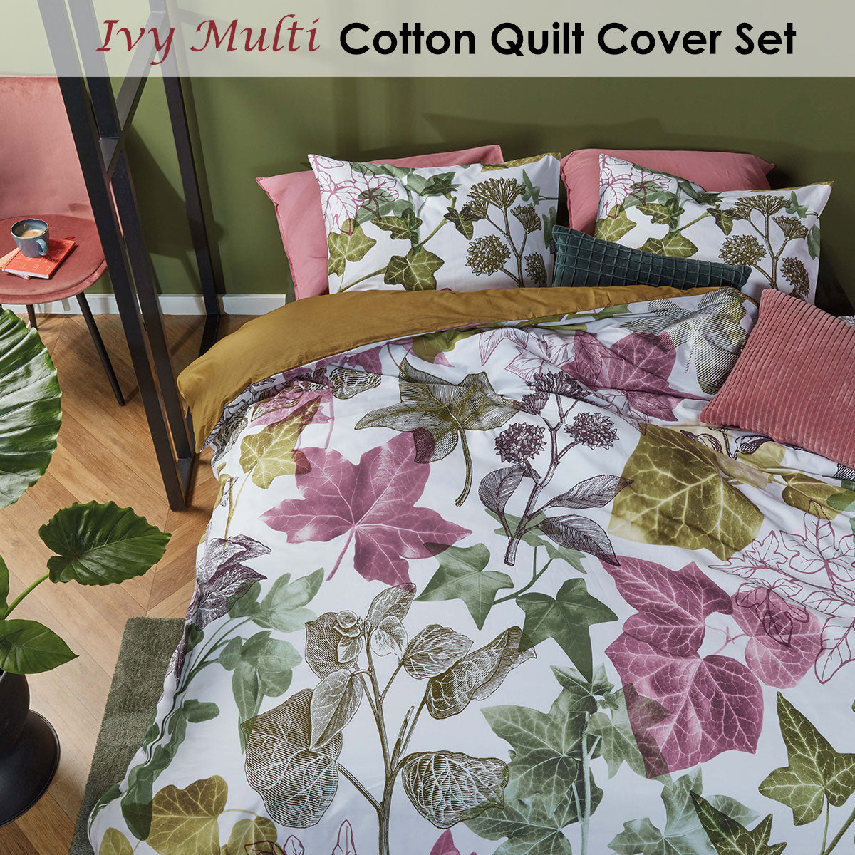 Quilt Cover Set Bedding House Ivy Multi Cotton - King