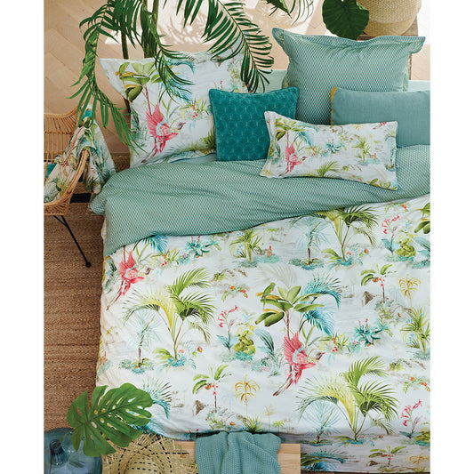 Quilt Cover Set PIP Studio Palm Scenes White Cotton - King