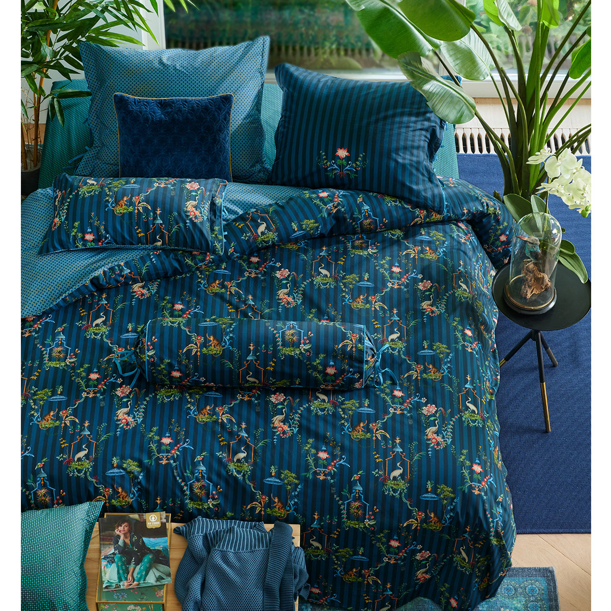 Quilt Cover Set PIP Studio Singerie Dark Blue Cotton - Double