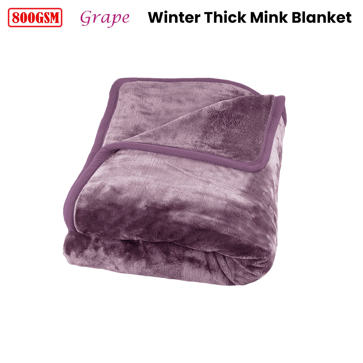 Luxury Winter Mink Blanket J Elliot Home 800GSM Thick - Grape King