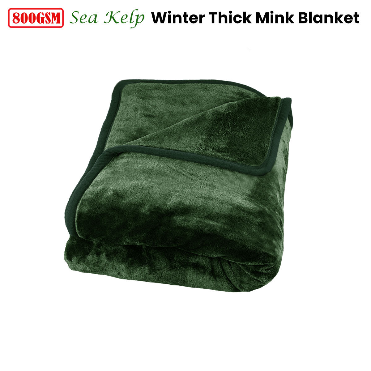 Mink Blanket J Elliot Home 800GSM Luxury Winter Thick - Sea Kelp Queen