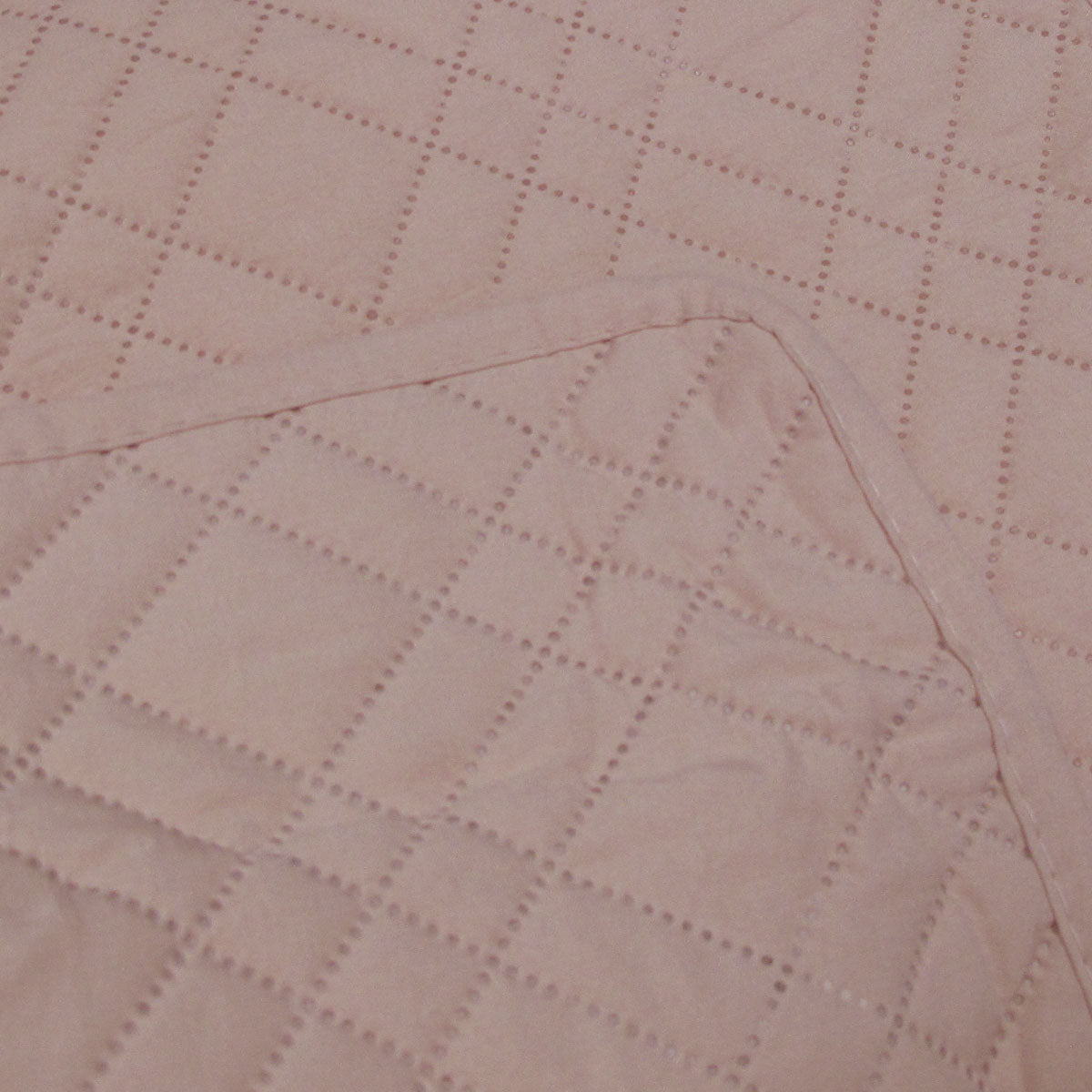 Jane Barrington Morris Blush Ultrasonic Embossed Lightly Quilted Reversible Coverlet Set Queen