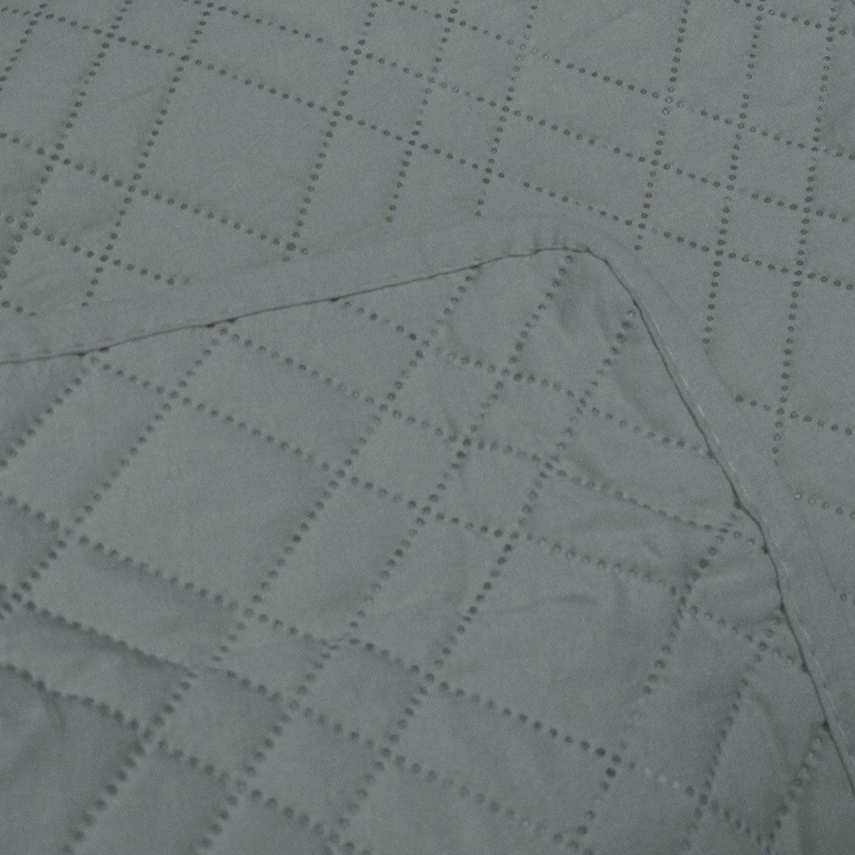 Jane Barrington Morris Dark Grey Ultrasonic Embossed Lightly Quilted Reversible Coverlet Set King