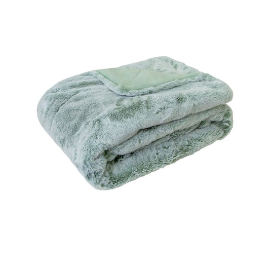 Faux Fur Throw Rug J Elliot Home Archie Sage 130 x 160 cm