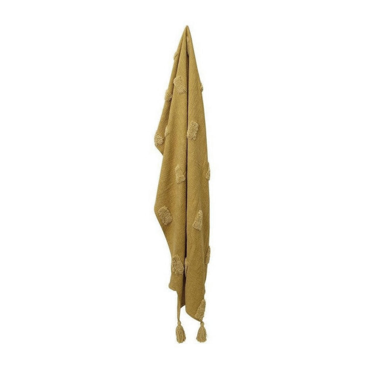 J Elliot Home Quinn Textured Throw 100% Cotton 130x160cm - Ochre & Jojoba