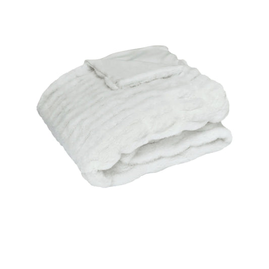 Faux Fur Throw Rug J Elliot Home Skyler Ivory 130 x 160 cm