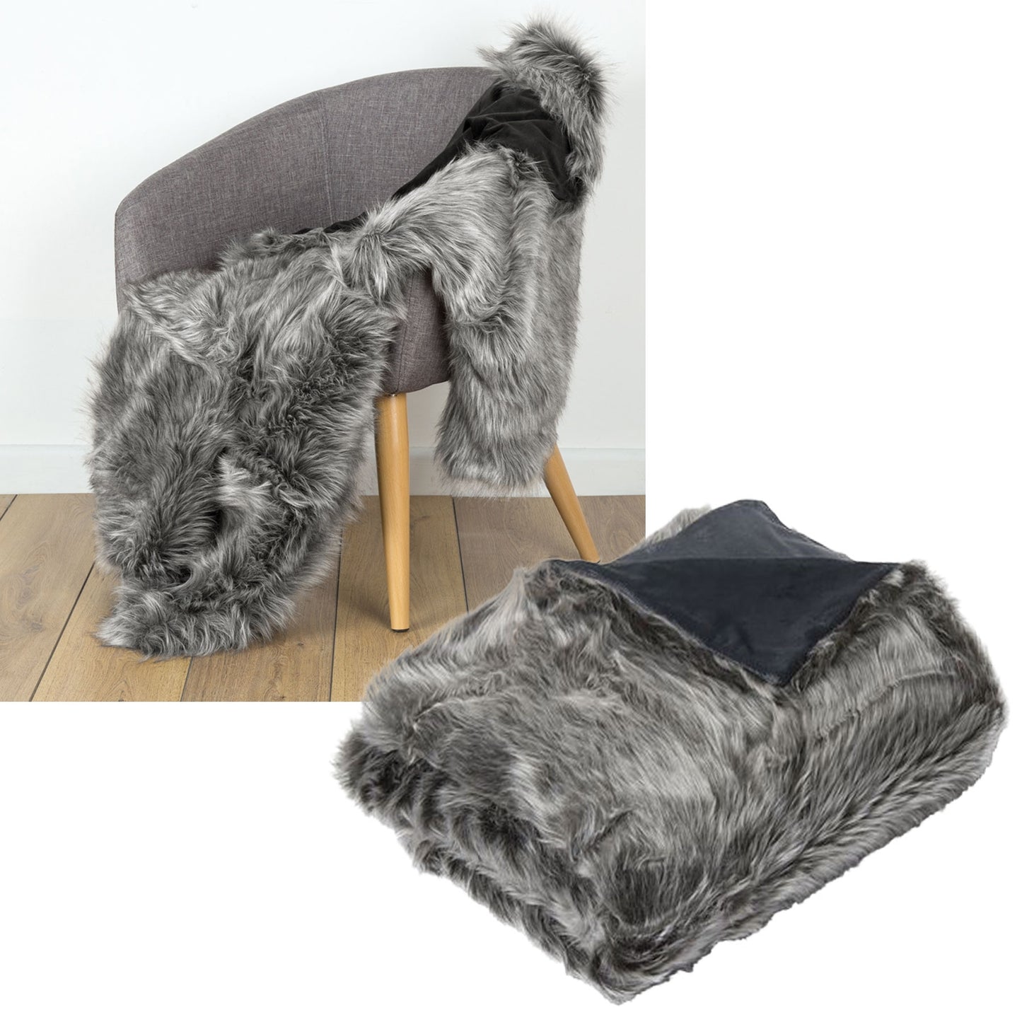 Throw Faux Fur IDC Homewares Luxury Wolf 125x150 cm