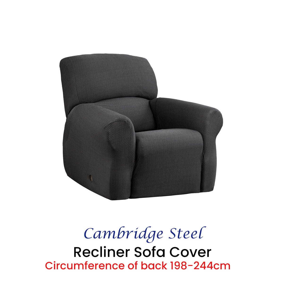 Cambridge Extra-stretch Couch Cover Steel One Seater Recliner Steel