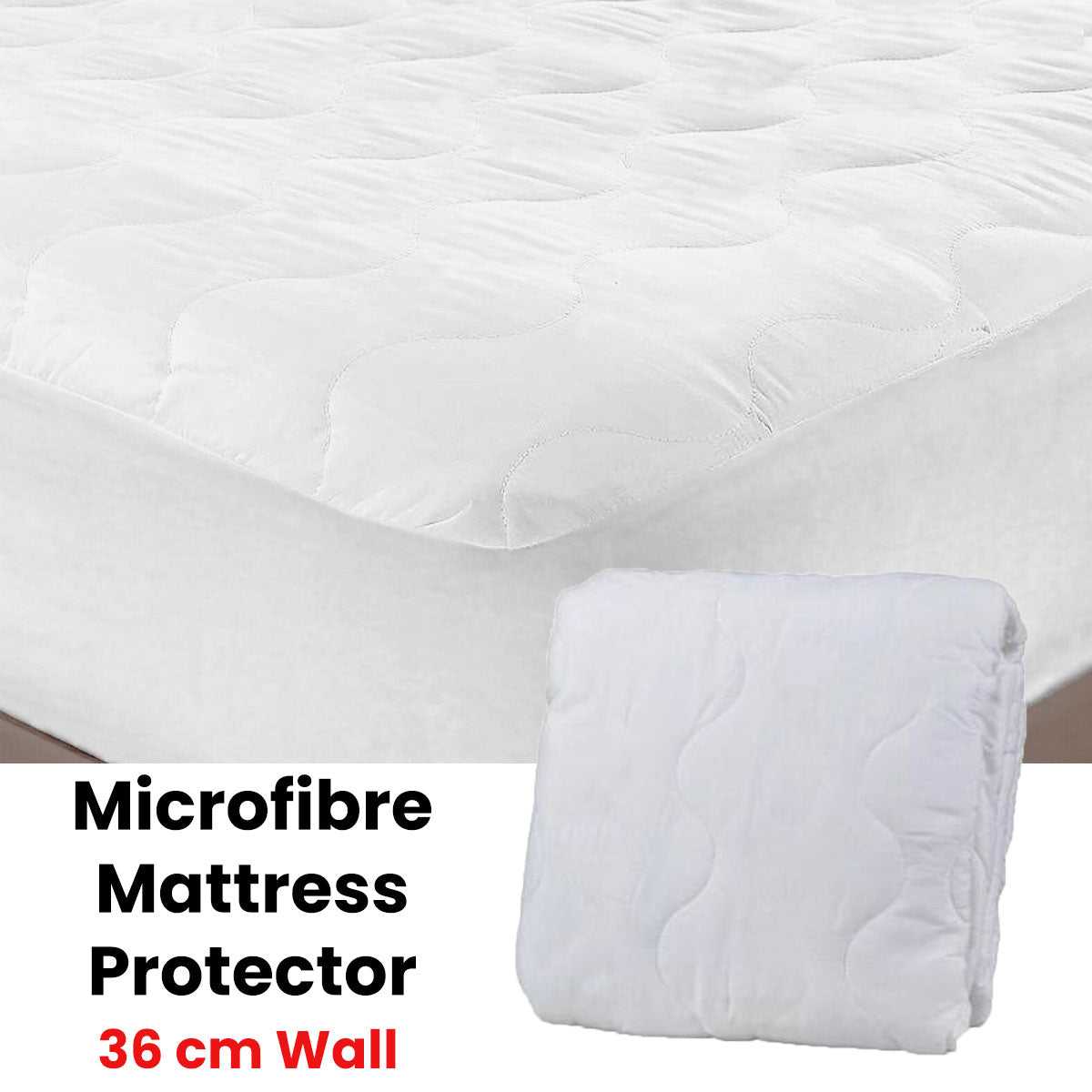 Essentially Home Living Microfibre Quilted Fitted Mattress Protector - Double